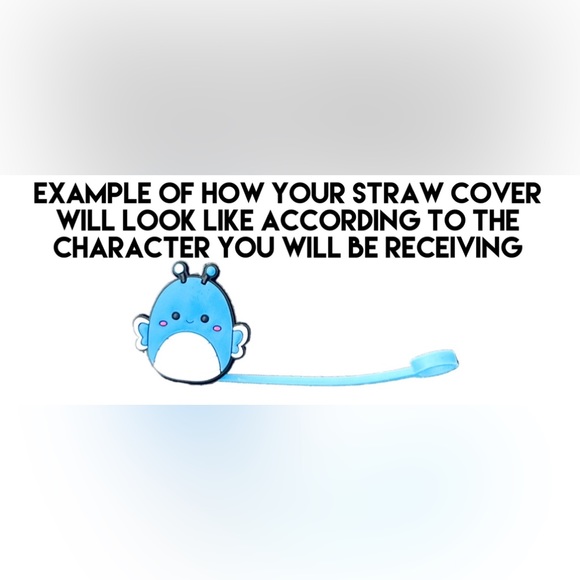 Squishmallow Straw Cover 4 Different Ones As Displayed New Nontoxic Silicone - Picture 7 of 8